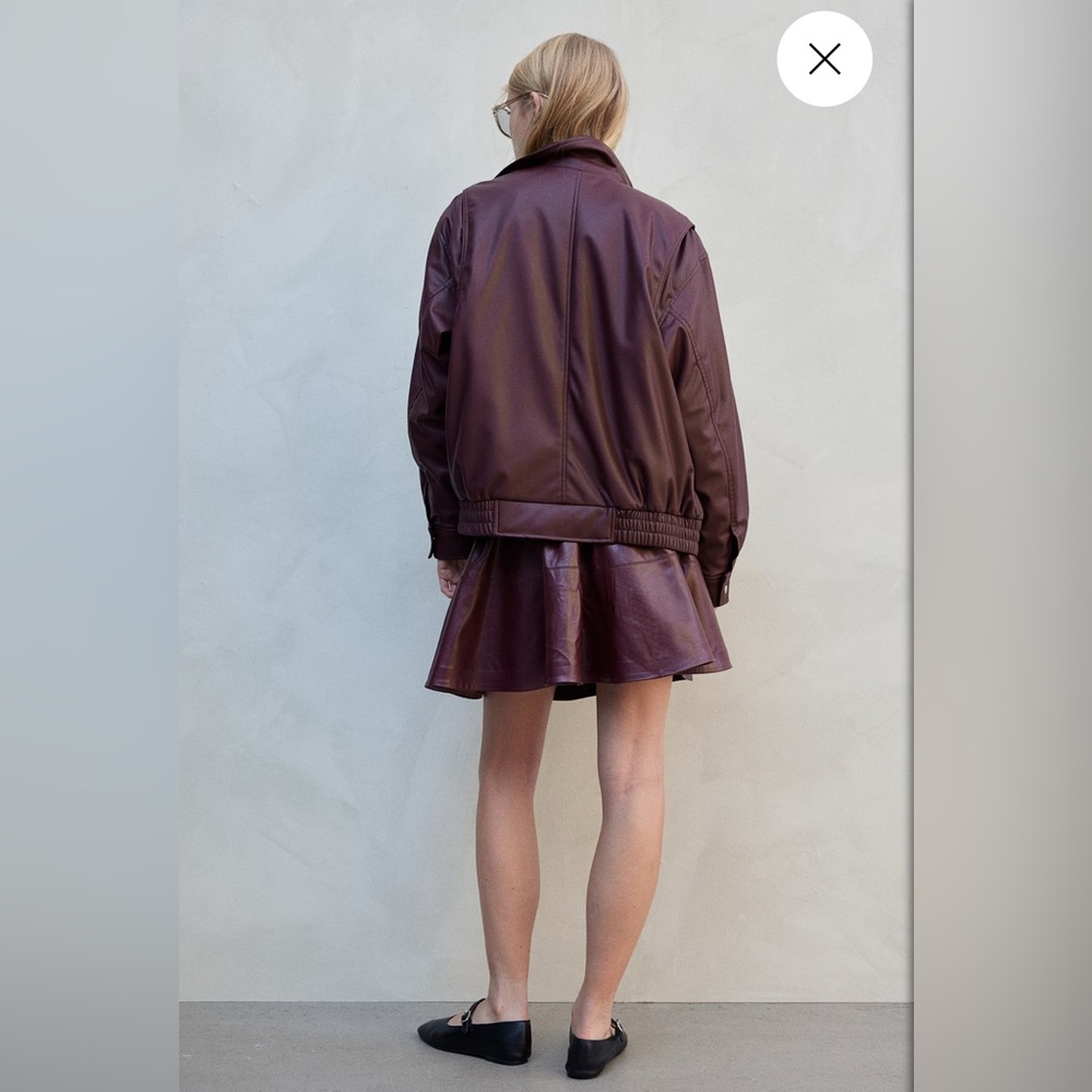 H&M Black Oversized Faux Leather Jacket - Picture 6 of 12